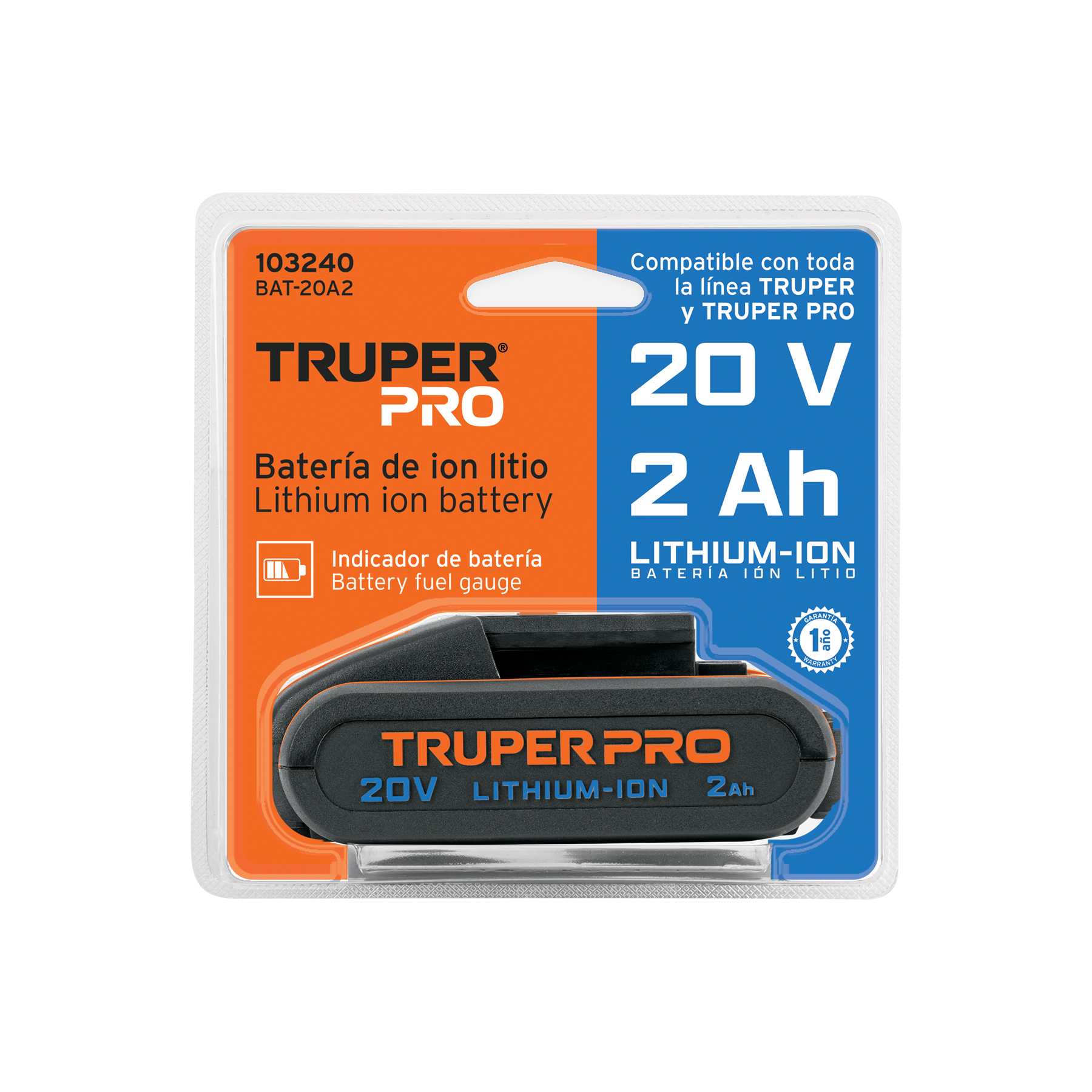 Batería ion litio, 20V, 2 Ah, TRUPER PRO - Imagen 4