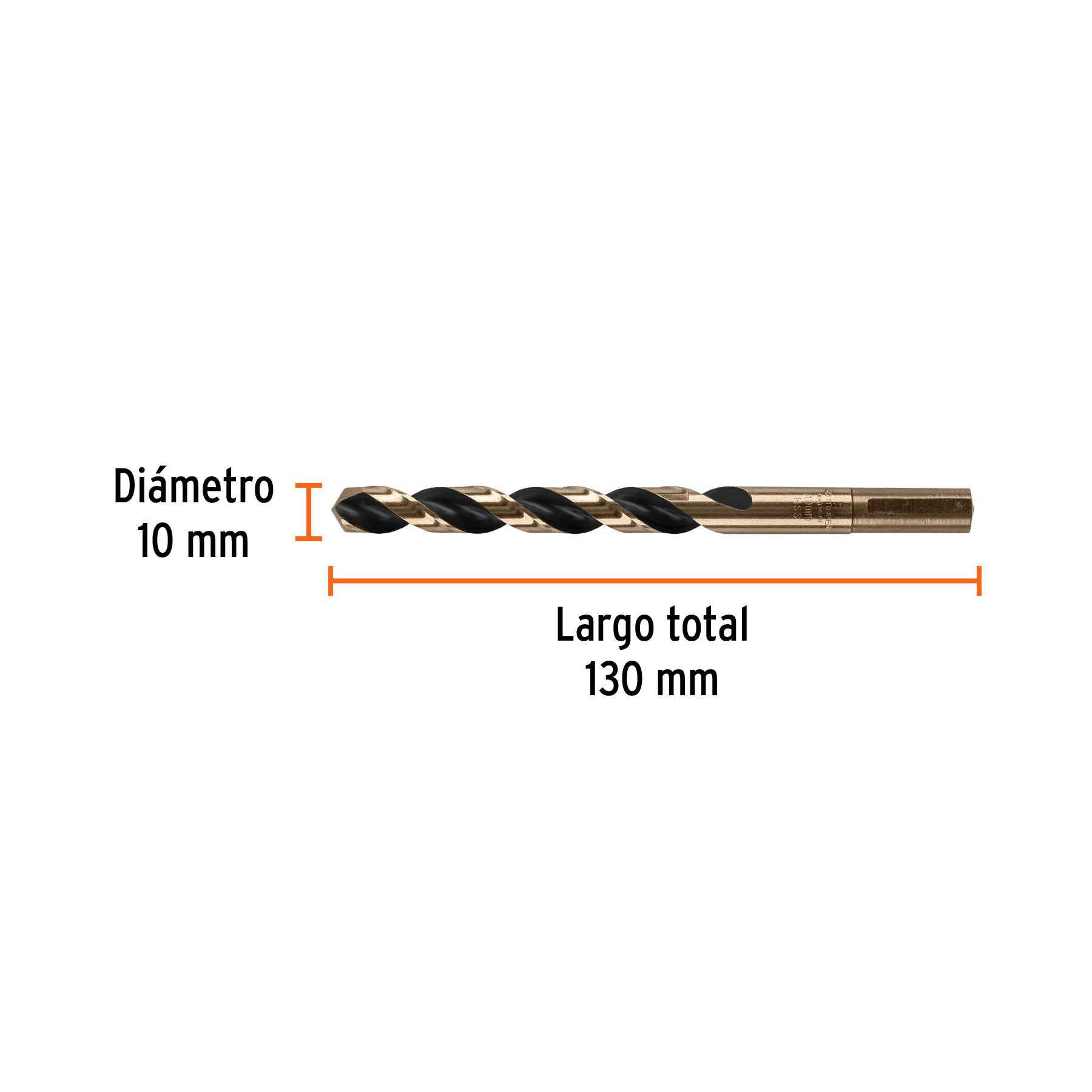Broca HSS 10.0 mm Trugold para metal, TRUPER EXPERT - Imagen 3