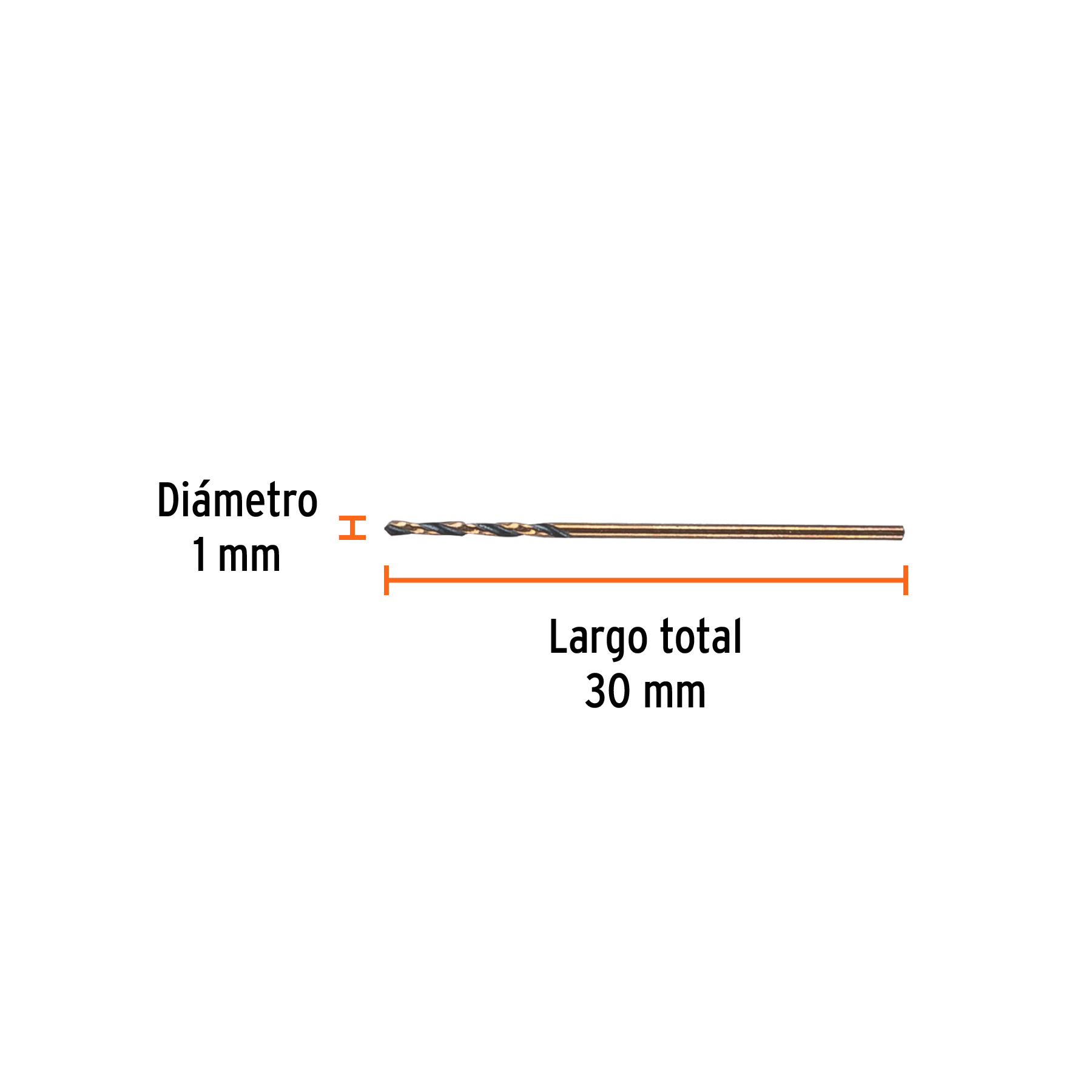 Broca HSS 1.0 mm Trugold para metal, TRUPER EXPERT - Imagen 3