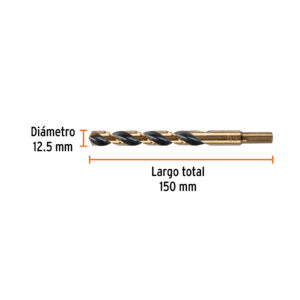 Broca HSS 12.5 mm Trugold para metal, TRUPER EXPERT - Imagen 3