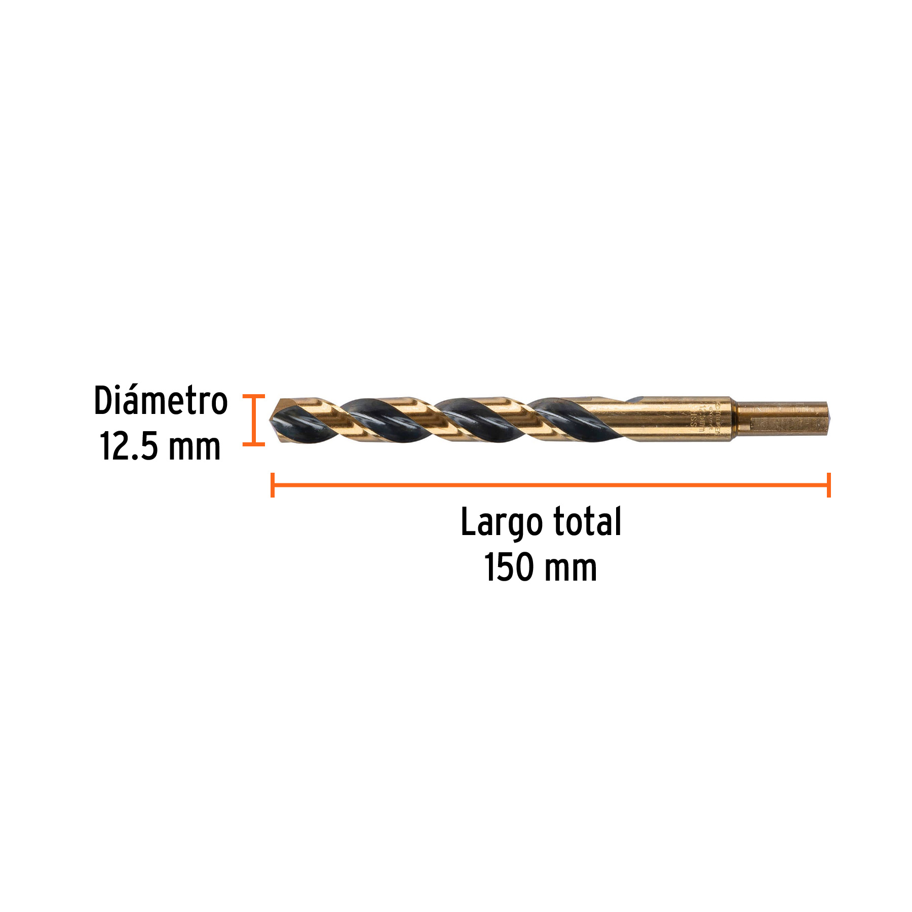 Broca HSS 12.5 mm Trugold para metal, TRUPER EXPERT - Imagen 3