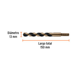 Broca HSS 13.0 mm Trugold para metal, TRUPER EXPERT - Imagen 3