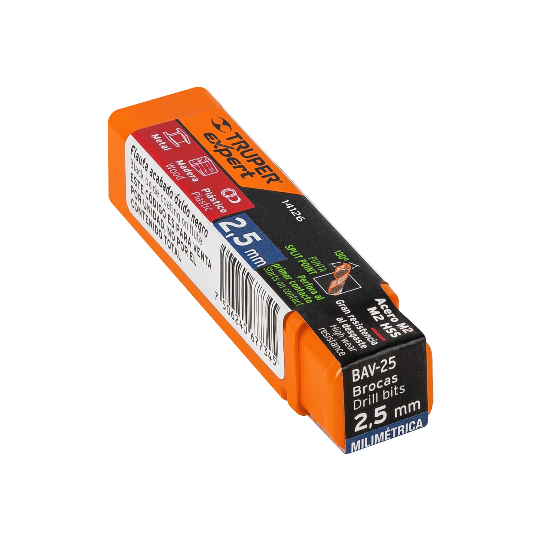 Broca HSS 2.5 mm Trugold para metal, TRUPER EXPERT - Imagen 4