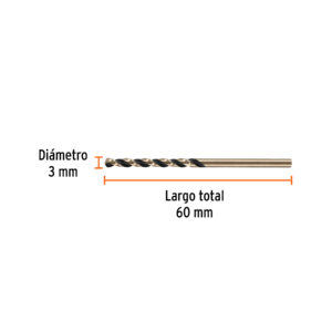 Broca HSS 3.0 mm Trugold para metal, TRUPER EXPERT - Imagen 3