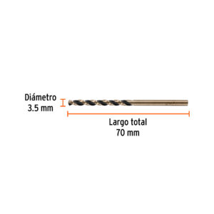Broca HSS 3.5 mm Trugold para metal, TRUPER EXPERT - Imagen 3