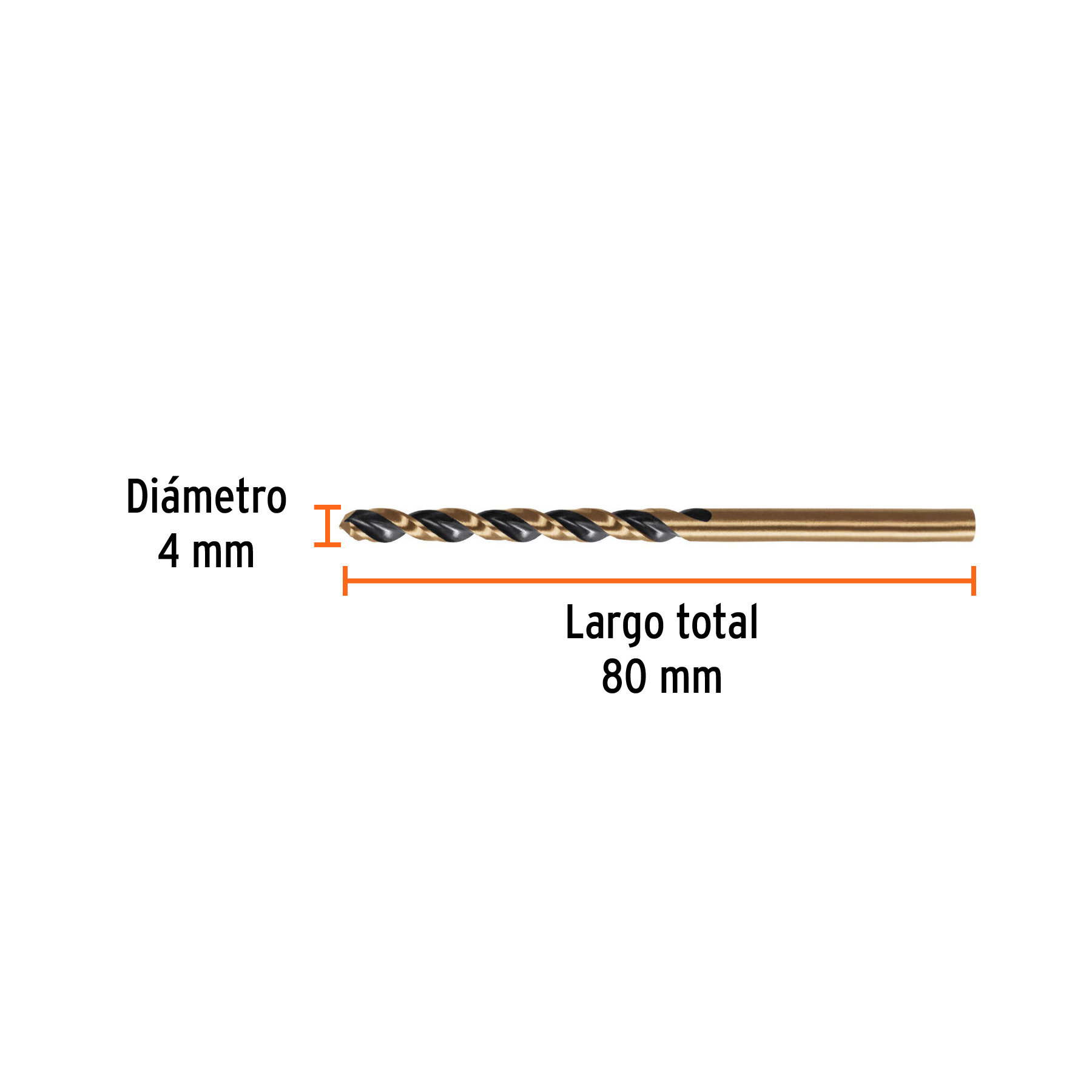 Broca HSS 4.0 mm Trugold para metal, TRUPER EXPERT - Imagen 3