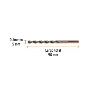Broca HSS 5.0 mm Trugold para metal, TRUPER EXPERT - Imagen 3