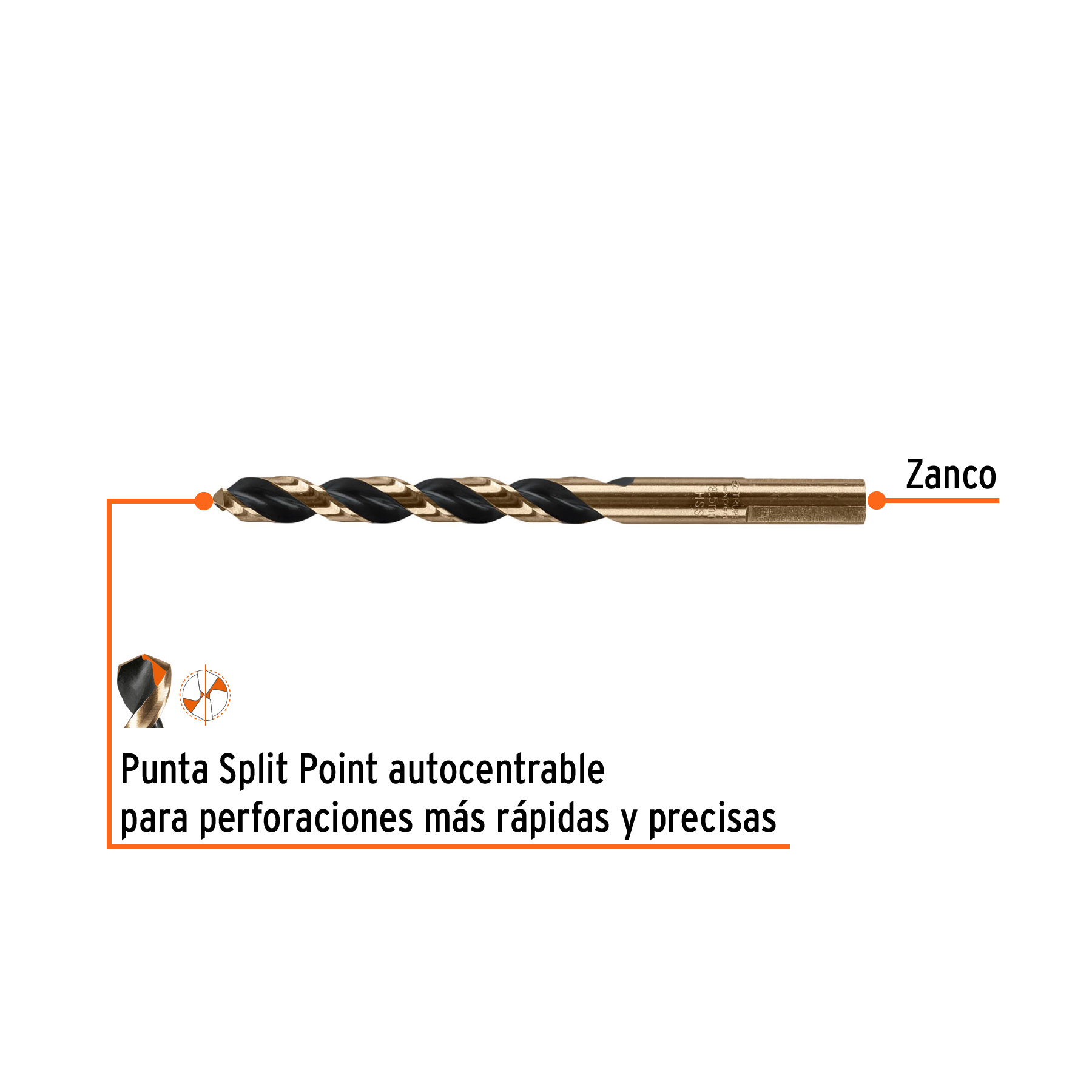 Broca HSS 8.5 mm Trugold para metal, TRUPER EXPERT - Imagen 2