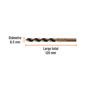 Broca HSS 8.5 mm Trugold para metal, TRUPER EXPERT - Imagen 3