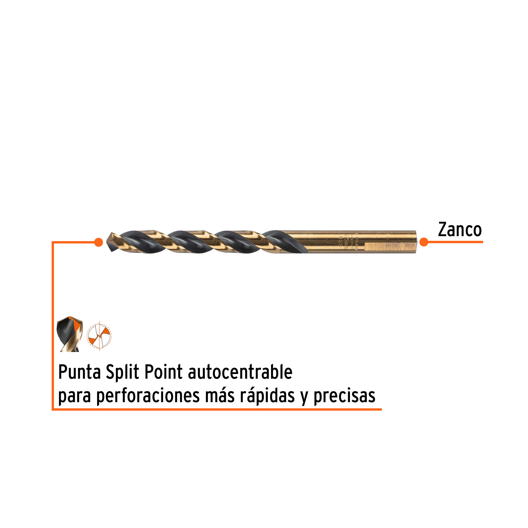 Broca HSS 9.5 mm Trugold para metal, TRUPER EXPERT - Imagen 2