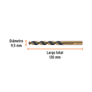 Broca HSS 9.5 mm Trugold para metal, TRUPER EXPERT - Imagen 3