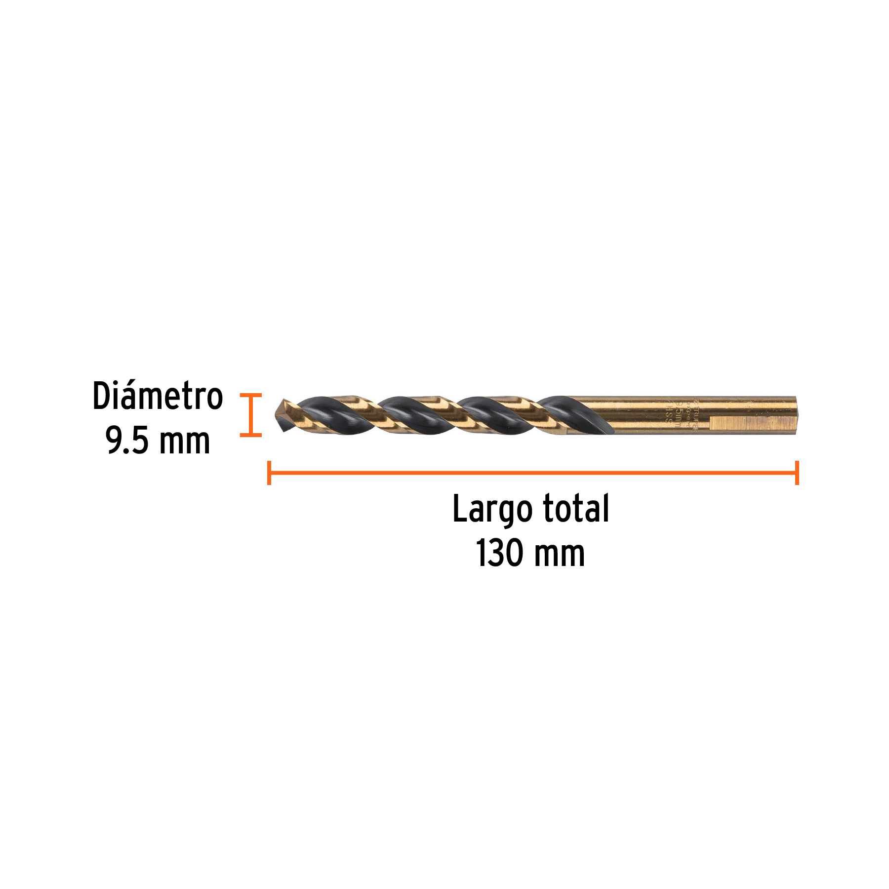 Broca HSS 9.5 mm Trugold para metal, TRUPER EXPERT - Imagen 3