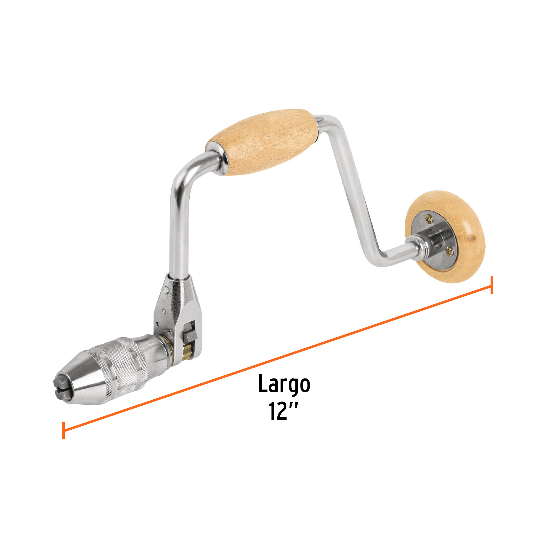 Berbiquí profesional 12' perilla de madera, TRUPER - Imagen 3
