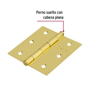 Alternative view of Bolsa c/2 bisagras cuadradas 3', latonado, HERMEX BASIC