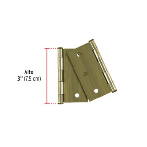 Alternative view of Bolsa c/2 bisagras cuadradas 3', plana, latón ant, BASIC