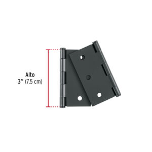 Alternative view of Bolsa c/2 bisagras cuadradas 3', plana, negro, BASIC