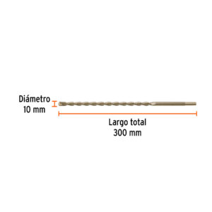 Broca para concreto 10 x 300 mm, TRUPER - Imagen 3
