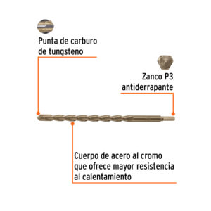 Alternative view of Broca para concreto 16 x 300 mm, TRUPER