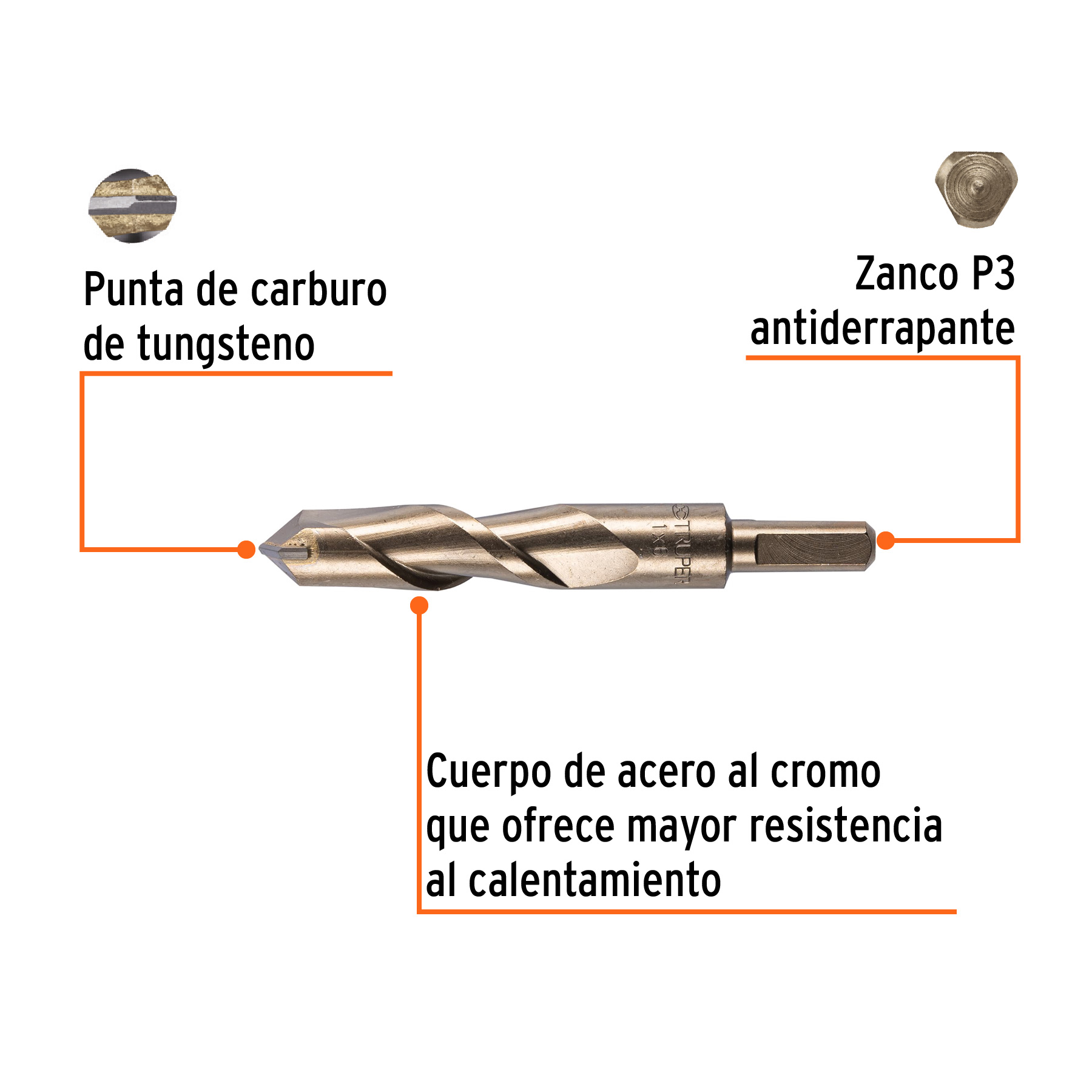 Broca para concreto de 1 x 6', TRUPER - Imagen 2
