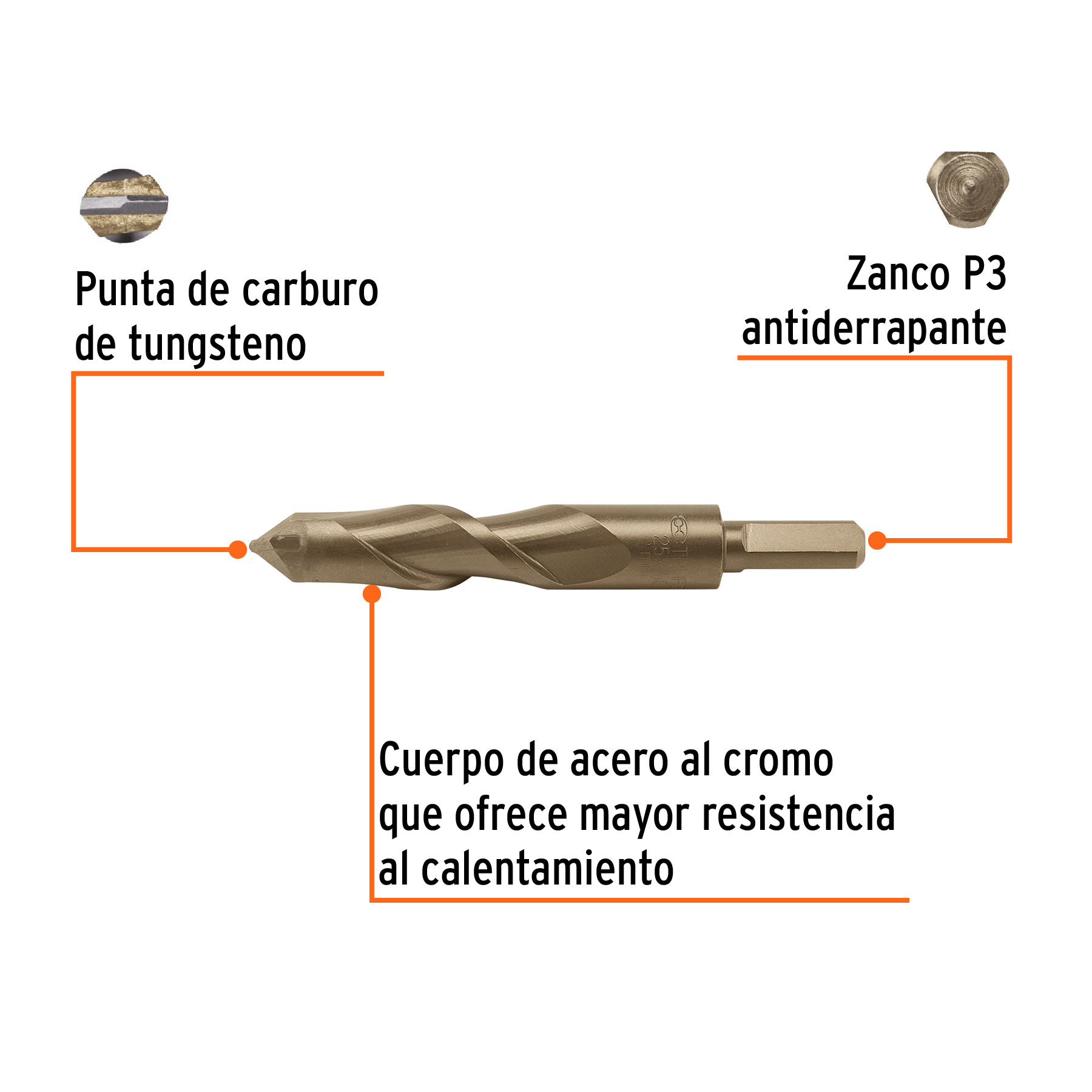 Broca para concreto 25 x 150 mm, TRUPER - Imagen 2