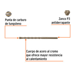 Alternative view of Broca para concreto 5 x 100 mm, TRUPER