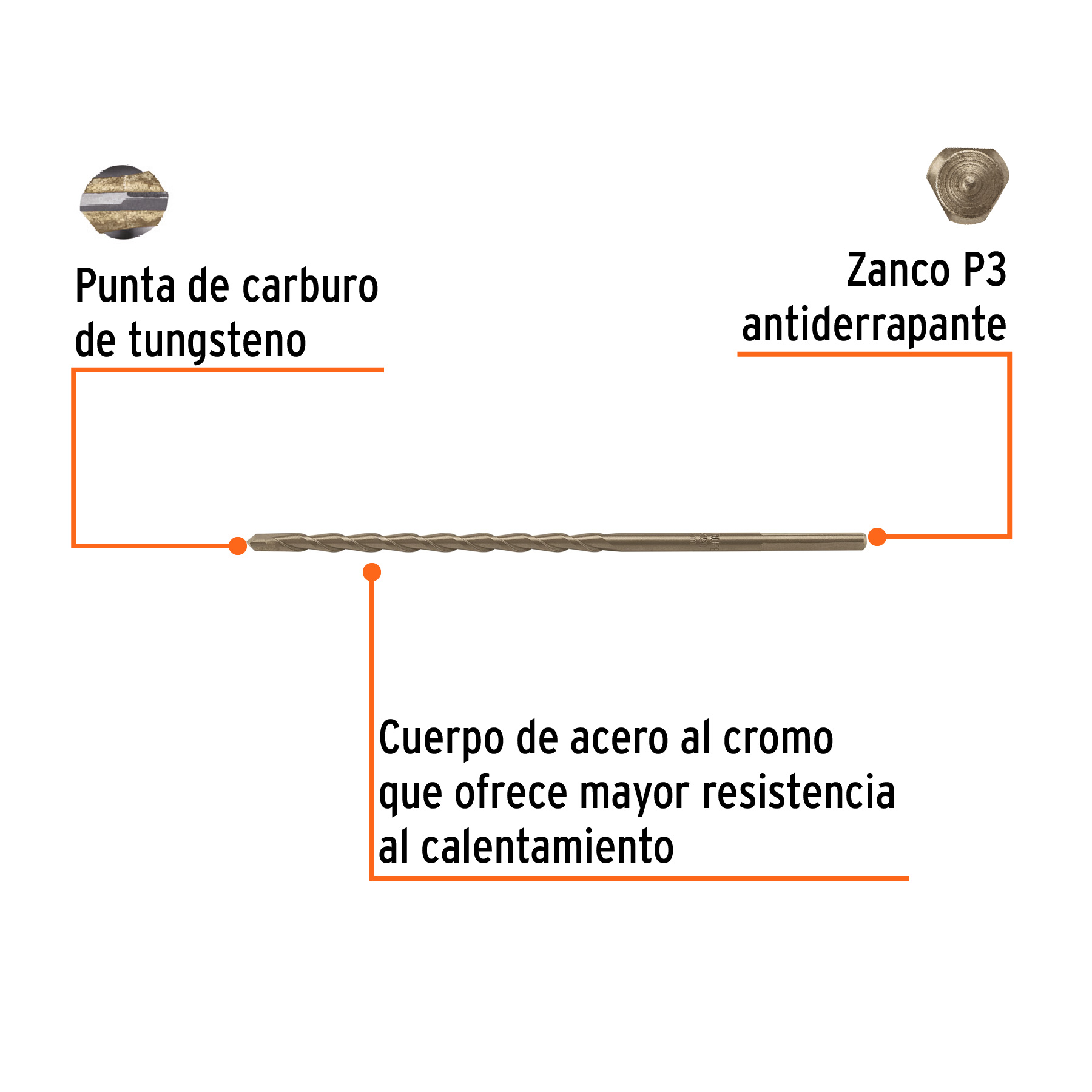 Broca para concreto 5 x 150 mm, TRUPER - Imagen 2