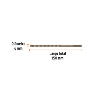 Broca para concreto 6 x 150 mm, TRUPER - Imagen 3