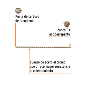 Alternative view of Broca para concreto 6 x 300 mm, TRUPER