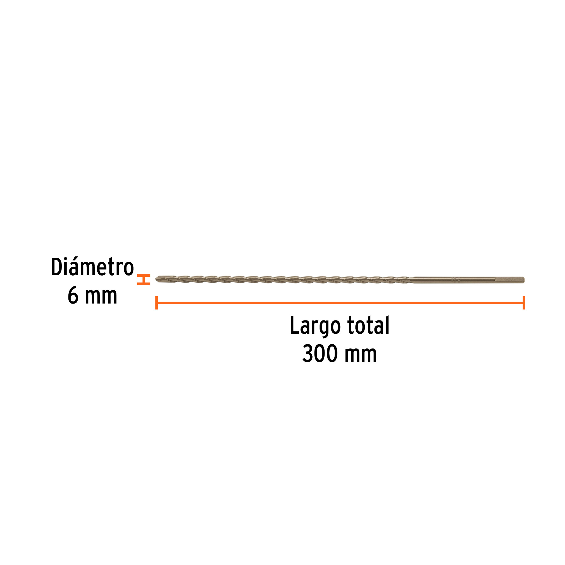 Broca para concreto 6 x 300 mm, TRUPER - Imagen 3
