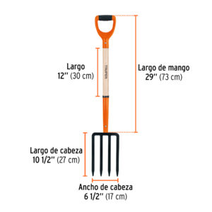 Bieldo para jardín, 4 dientes, mgo 29', puño 'Y', TRUPER - Imagen 3