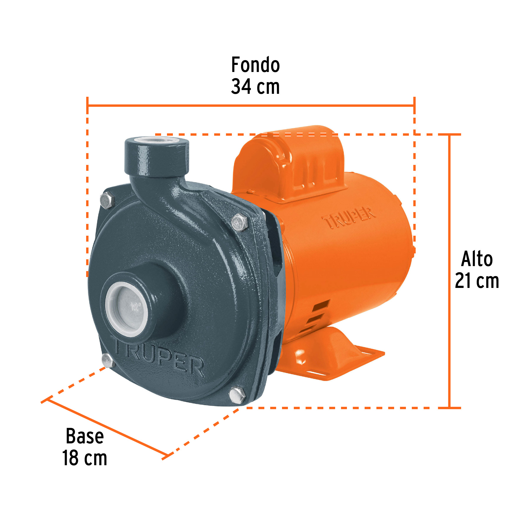Bomba centrífuga para agua, 1 HP, TRUPER - Imagen 3