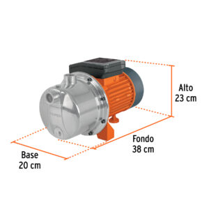 Bomba tipo jet, cabezal de acero inoxidable, 1 HP, TRUPER - Imagen 4