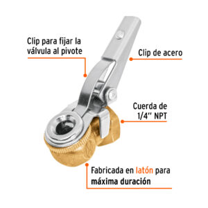 Alternative view of Cabeza infladora llantas con clip, hembra, 1/4' NPT, TRUPER