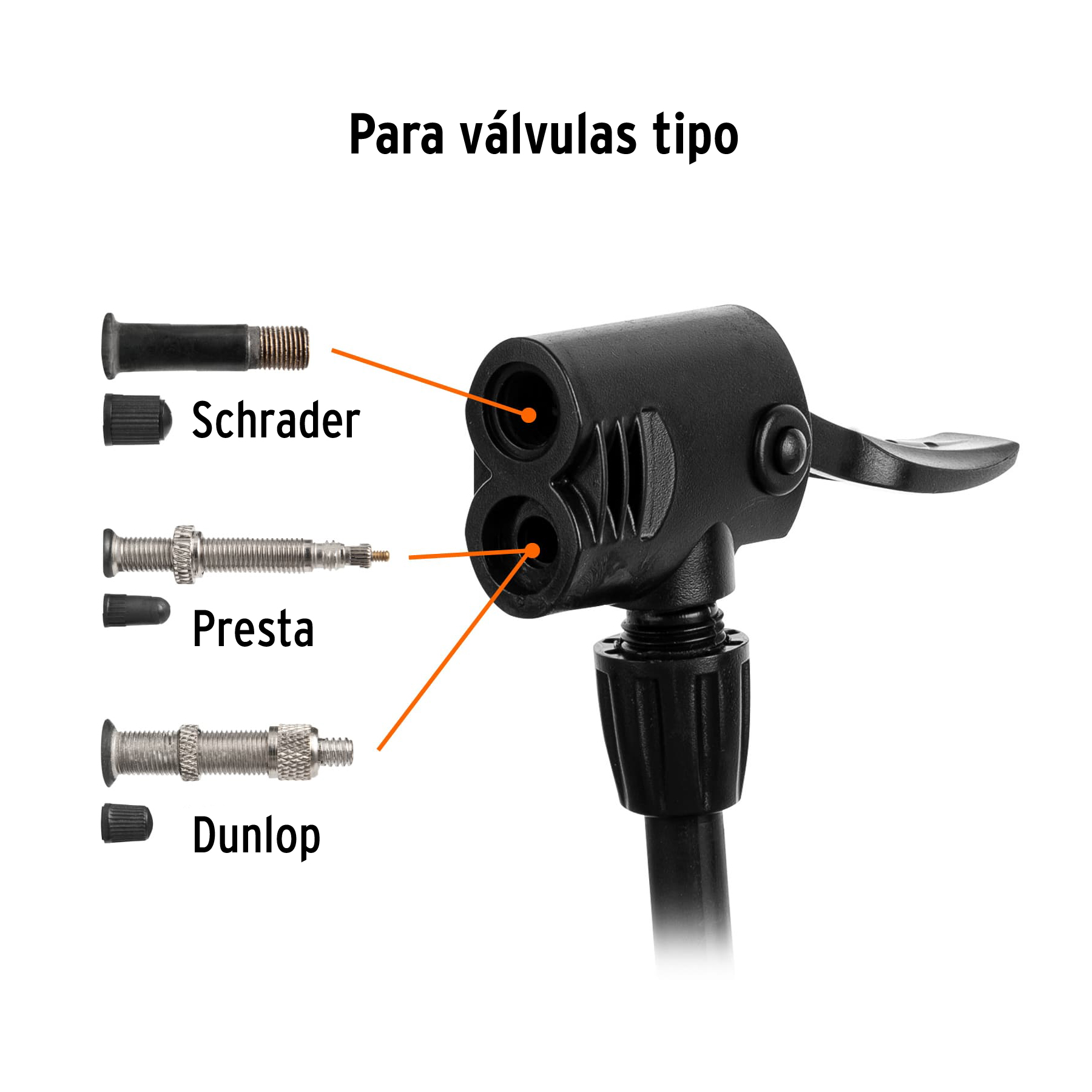 Bomba manual para inflar, 100 PSI, TRUPER - Imagen 5