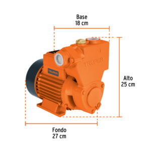 Bomba periférica autocebante 1HP, uso agrícola, TRUPER - Imagen 4