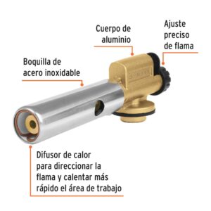 Alternative view of Soplete de aluminio, encendido electrónico, válvula roscada