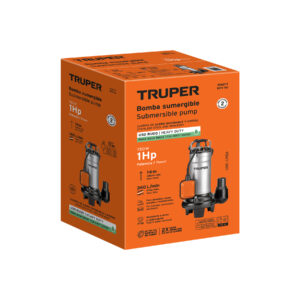 Bomba sumergible, 1 HP acero inox/hierro, para agua sucia - Imagen 4
