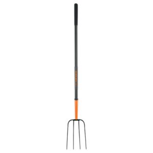 Bieldo para paja, 4 dientes, mango largo de acero 48' TRUPER