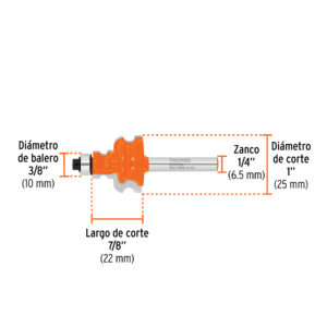 Broca router, jovel, 1', con balero, TRUPER - Imagen 3