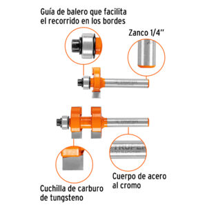 Alternative view of Juego de machimbrador, 7/8', con balero, TRUPER