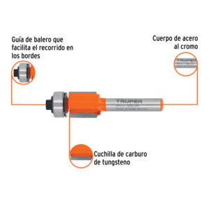Alternative view of Broca para router, corte recto, 1/2' con balero, TRUPER