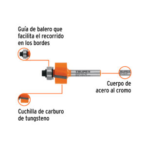 Alternative view of Broca para router, rebajado, 7/8' con balero, TRUPER