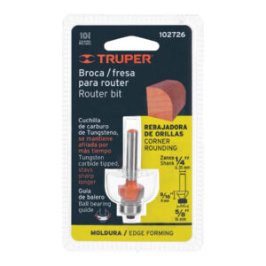 Broca para router, redondeado, 5/8' con balero, TRUPER - Imagen 4