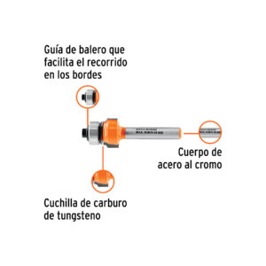 Alternative view of Broca para router, redondeado, 5/8' con balero, TRUPER