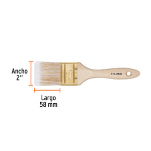 Brocha cerdas sintéticas 2' corte recto, mango de madera - Imagen 3