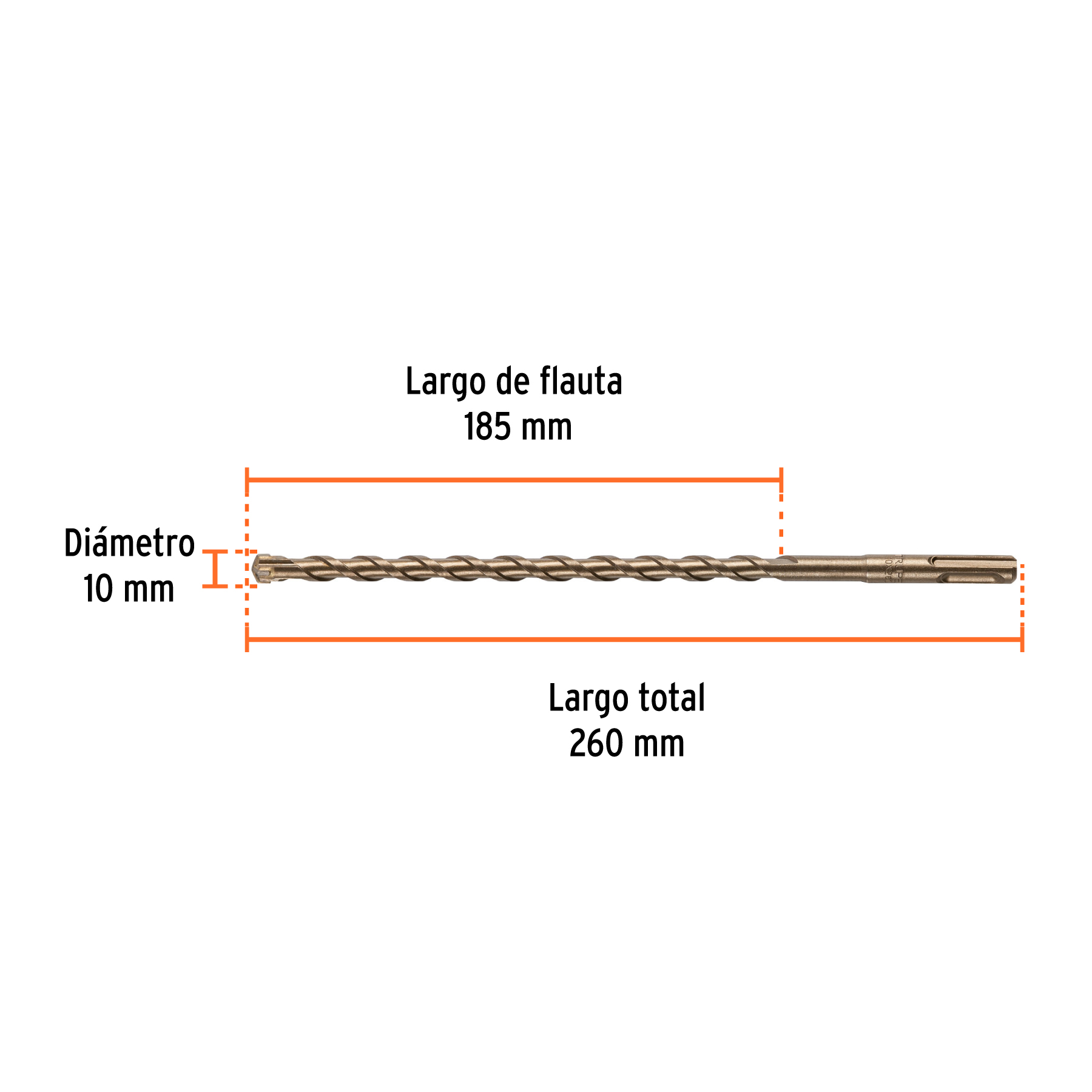 Broca SDS Plus 10 x 260 mm, TRUPER - Imagen 3