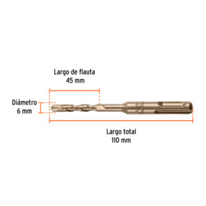 Broca SDS Plus 6 x 110 mm, TRUPER - Imagen 3