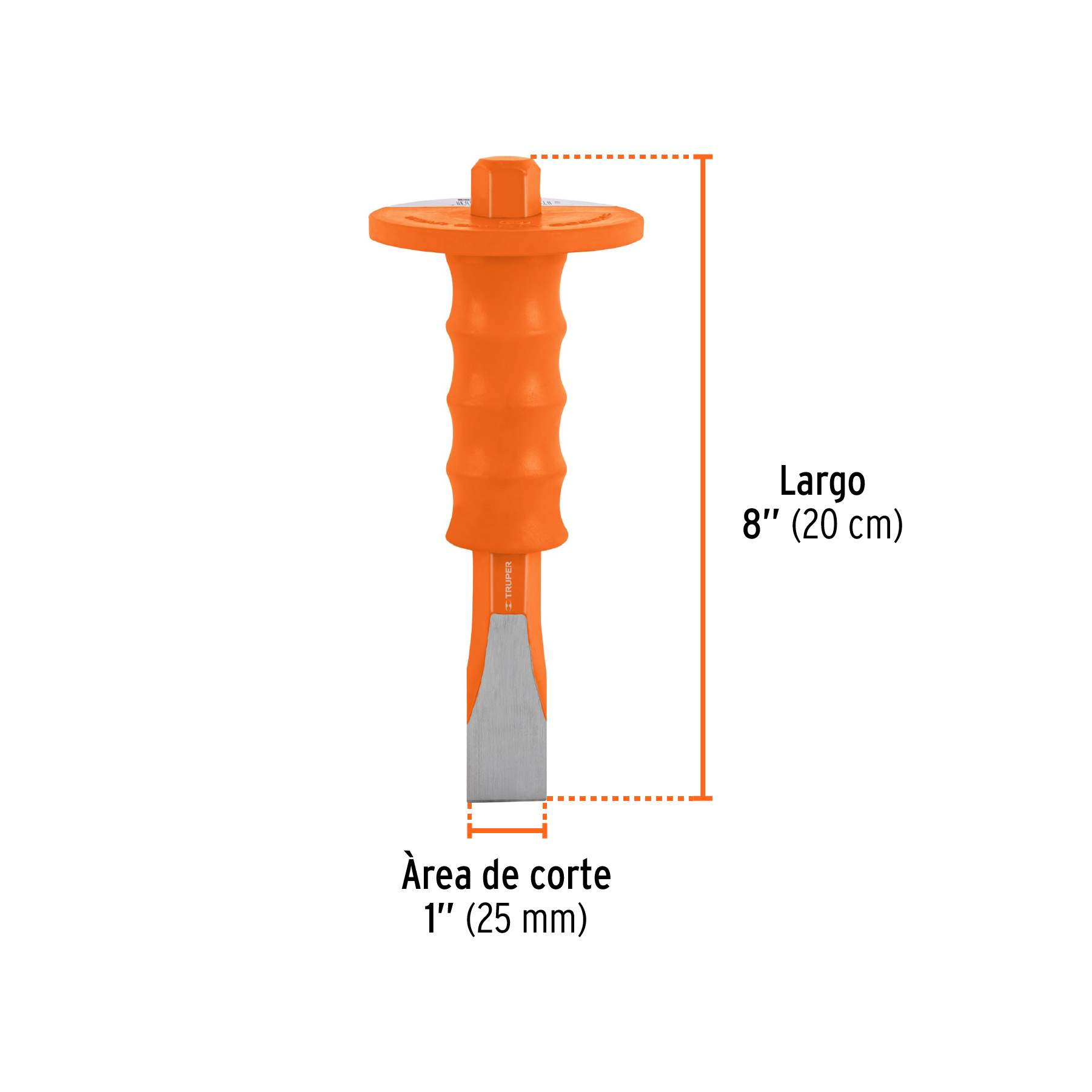Cincel de corte frío 1 x 8' con grip, TRUPER - Imagen 3