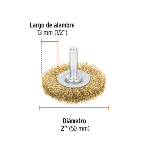 Carda circular 2' alambre fino para taladro, TRUPER - Imagen 3