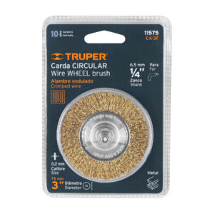 Carda circular 3' alambre fino para taladro, TRUPER - Imagen 4